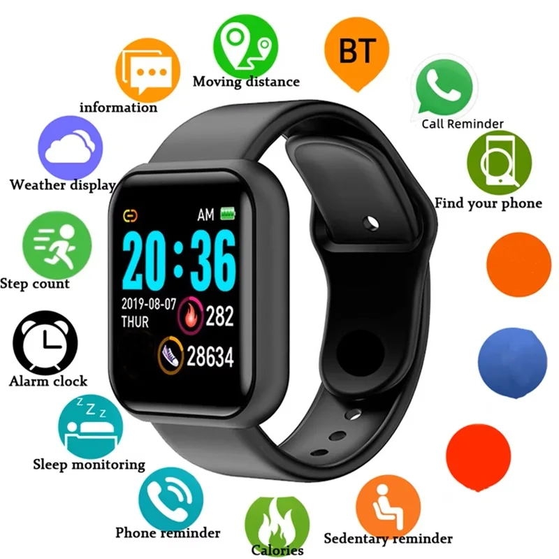 

Smartwatch Men Women Wrist Watch Smart Watches Message Fitness Monitor Bracelet Birthday Gift Electronic Clock For Android IOS