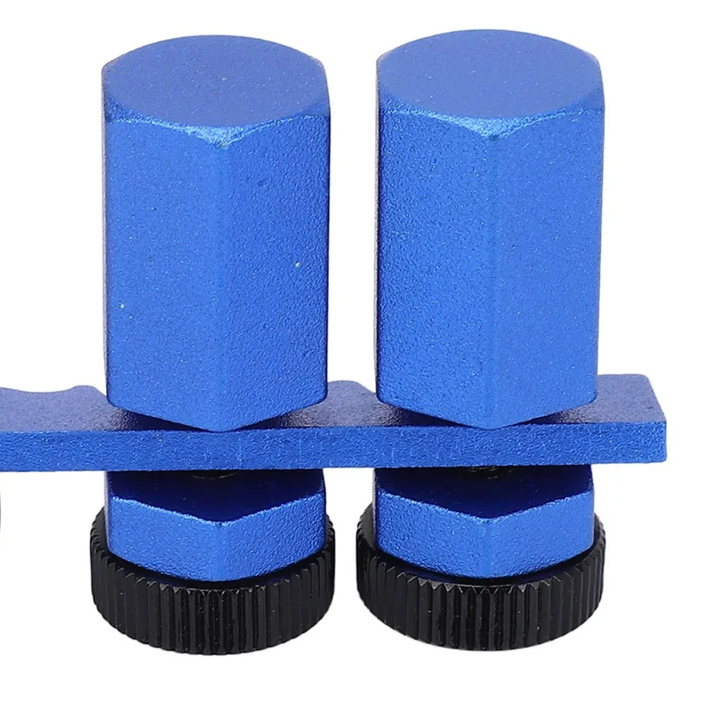 Aluminum Alloy Stair Gauge Hex Non Slip Framing Square Attachment Jigs Compact Blue Aluminum Alloy Stair Gauge Woodworking