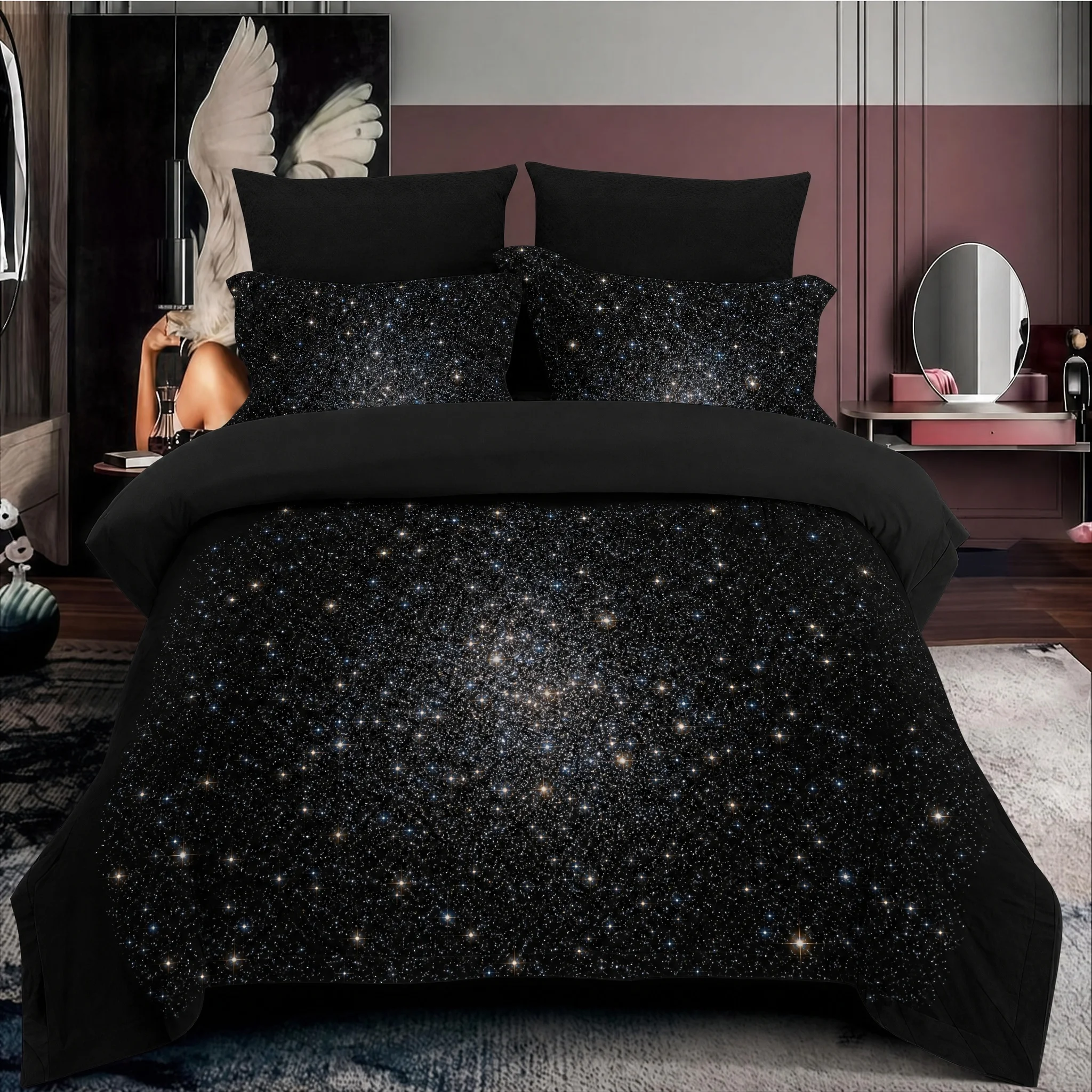 Hubble Telescopes Stars Duvet Cover Set,King Queen Double Full Twin Single Size Bed Linen Set