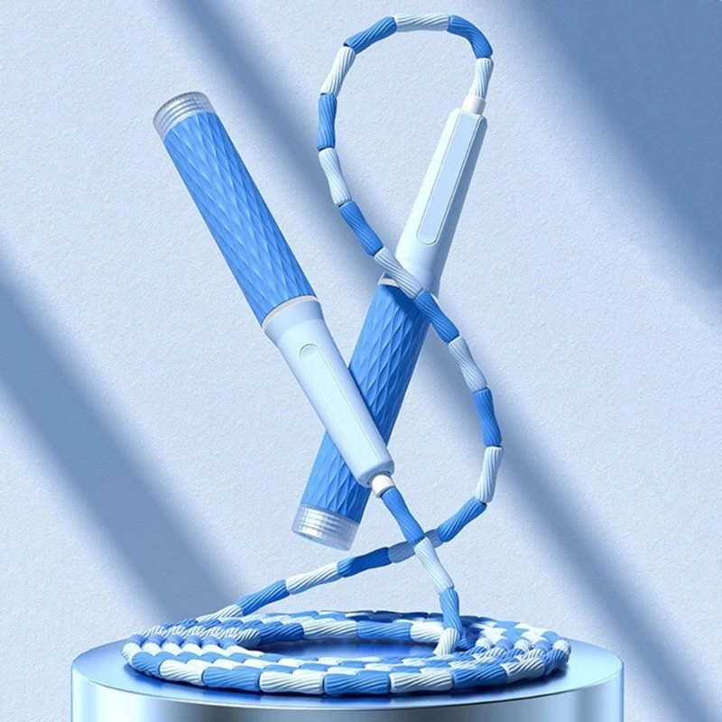 Corda pular contas, corda pular fitness segmentada ajustada para mulheres, homens, crianças, corda pular, treino e