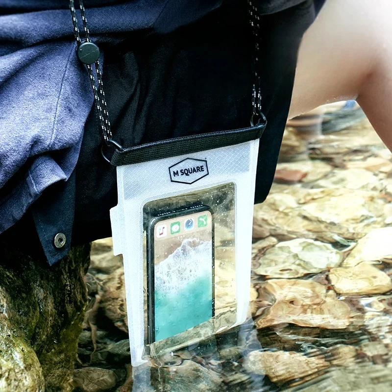 Waterproof Touch Screen Phone Pouch - Transparent Sealed Crossbody Bag for Swimming Rafting Beach, IPX8 Submersible Mobile Case