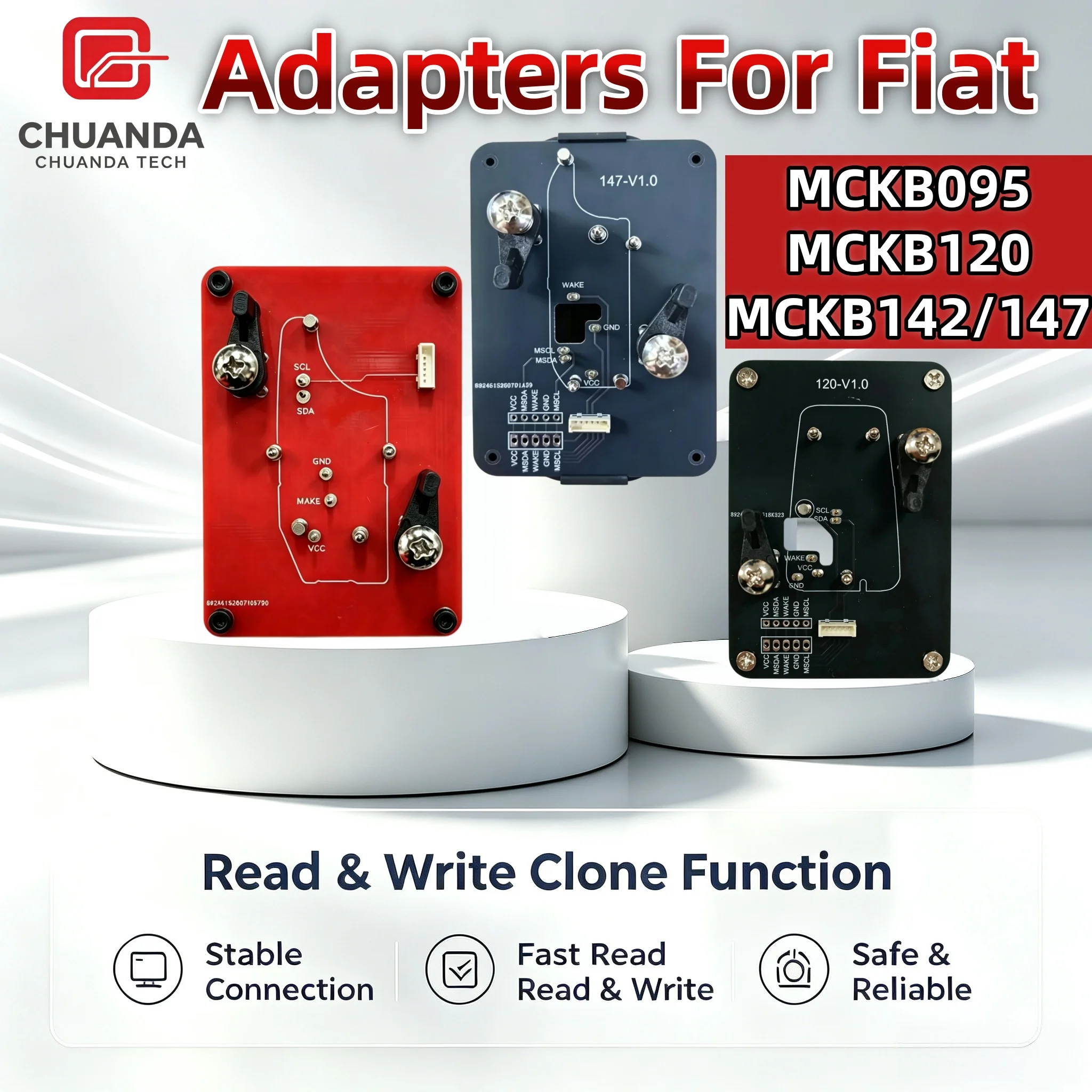 Suitable for Fiat Smart Remote Key Adapter Mckb95, Mckb120, Mckb142/147, Compatible with Nxpkiller Keydiy Xhorse Cg Kydz Devices, No-Welding Read-Write Programming Socket