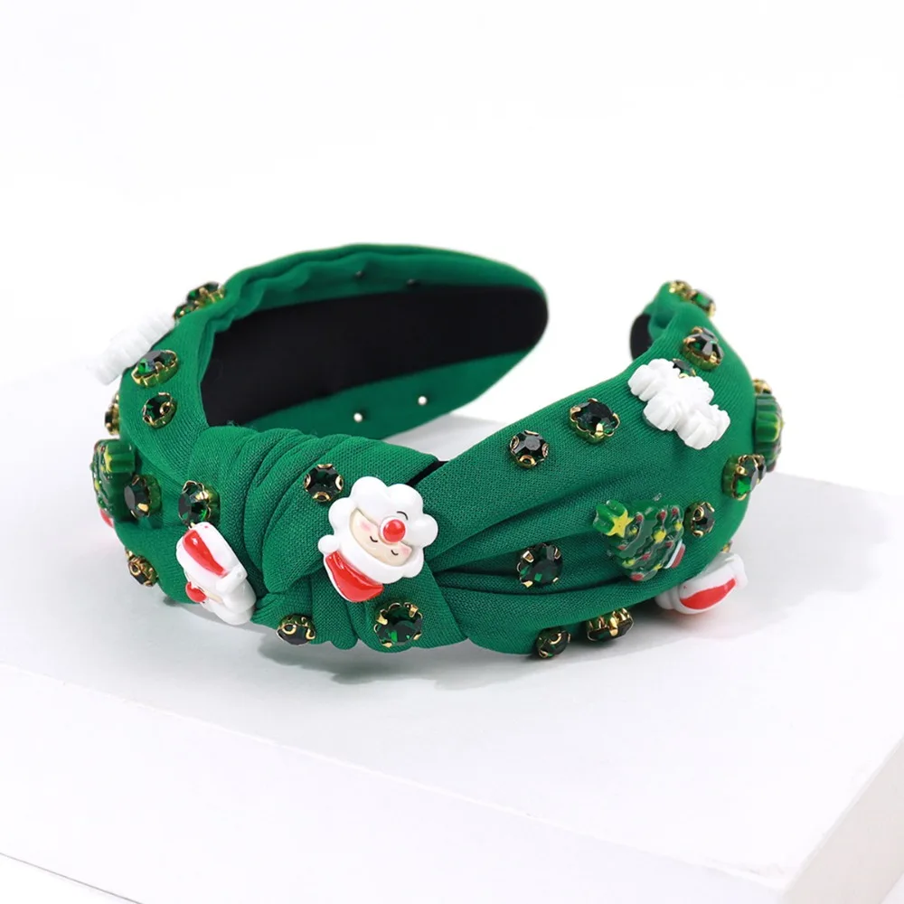 Morbido strass Natale fascia per capelli fiocco elegante pupazzo di neve creativo cerchio per capelli albero di stoffa bambola di Babbo Natale copricapo quotidiano