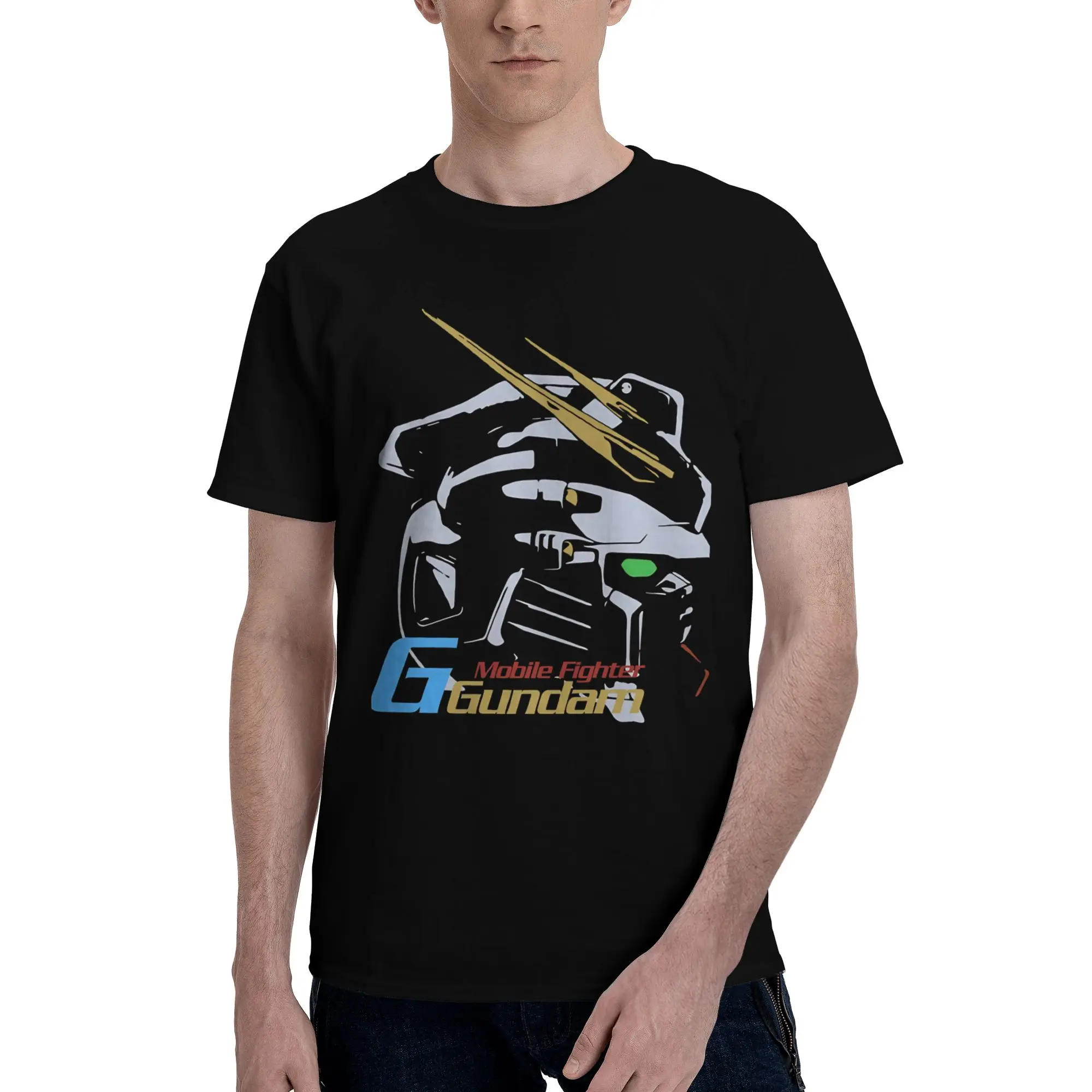Burning Gundam Mobile Fighter G  Funny Graphic 100% Cotton T-Shirt Bandai Gundam Tops Tees For Men