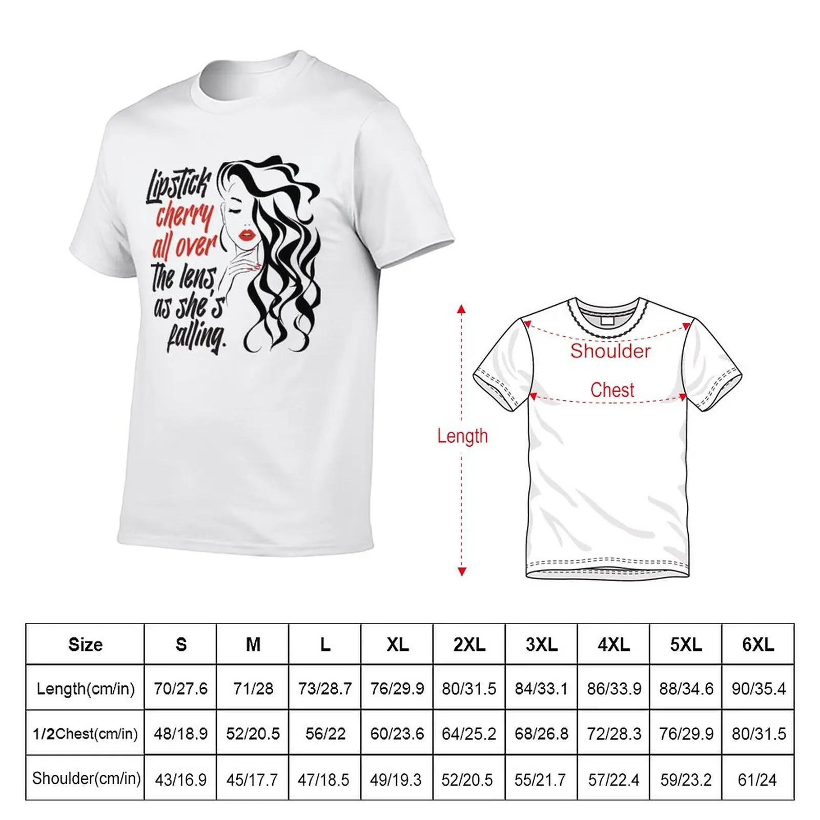 New Lipstick Cherry All Over the Lens T-Shirt Anime t-shirt anime quick-drying t-shirt men t shirt