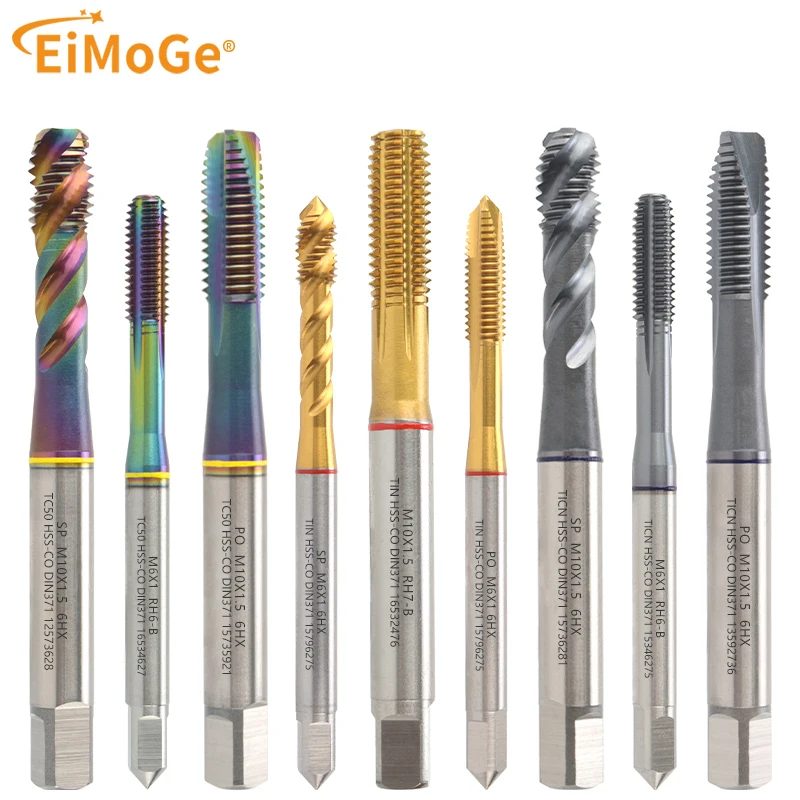 HSS-CO Metric Machine Tap, DIN 371/376, M2-M12, Cobalt Steel Spiral/Pointed/Roll Thread Tap, 1PC