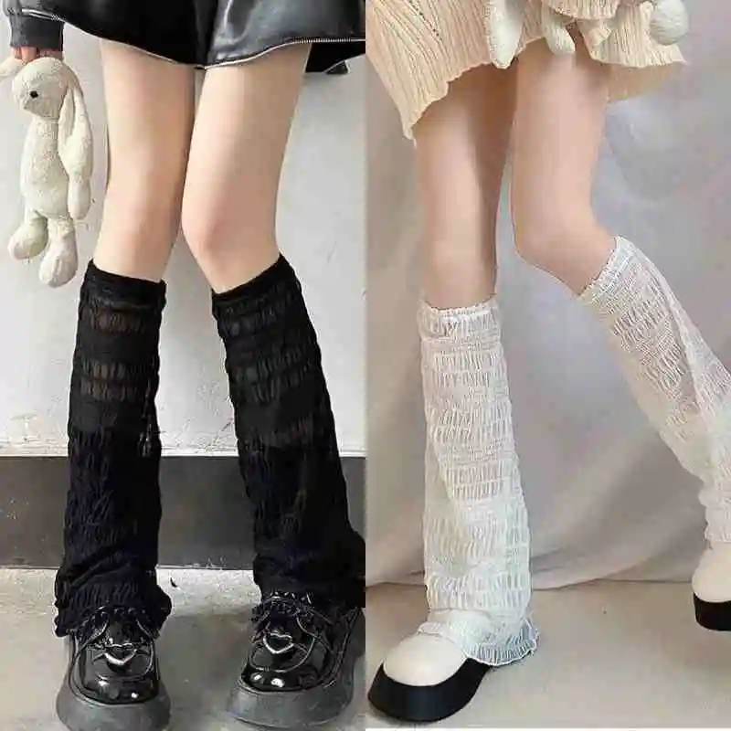 

Japanese Style Summer Nylon Thin Leg Warmers Women Stockings Over Knee Socks Women Sweet Girls JK Lolita Knee Socks Foot Cover
