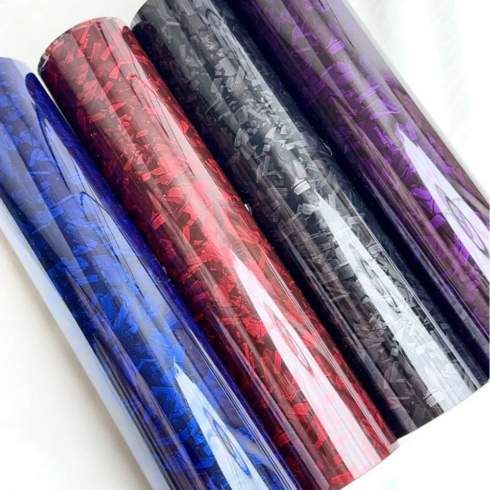 

High Glossy Black Gold Silver Red Forged Carbon Fiber Car Sticker Sticker on The Hood Adhesive Vinyl for Car Stickers
