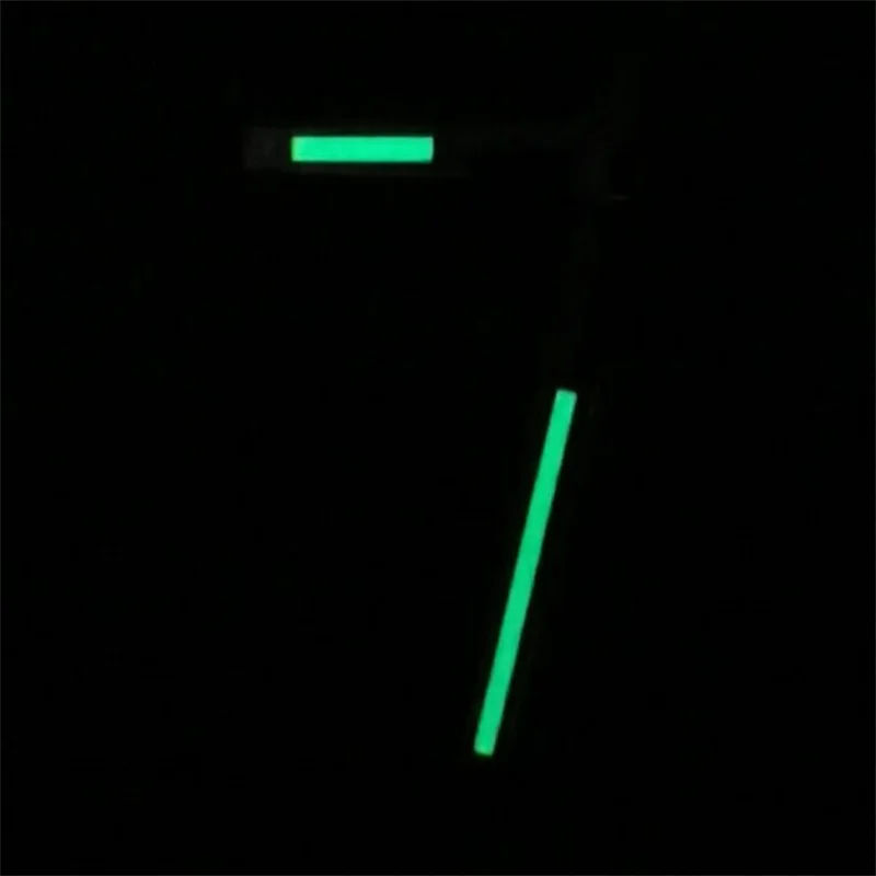 BLIGER 29mm esfera negra verde luminoso azul índice romano con manecillas plateadas adecuado para accesorios de reloj de movimiento NH35 NH36