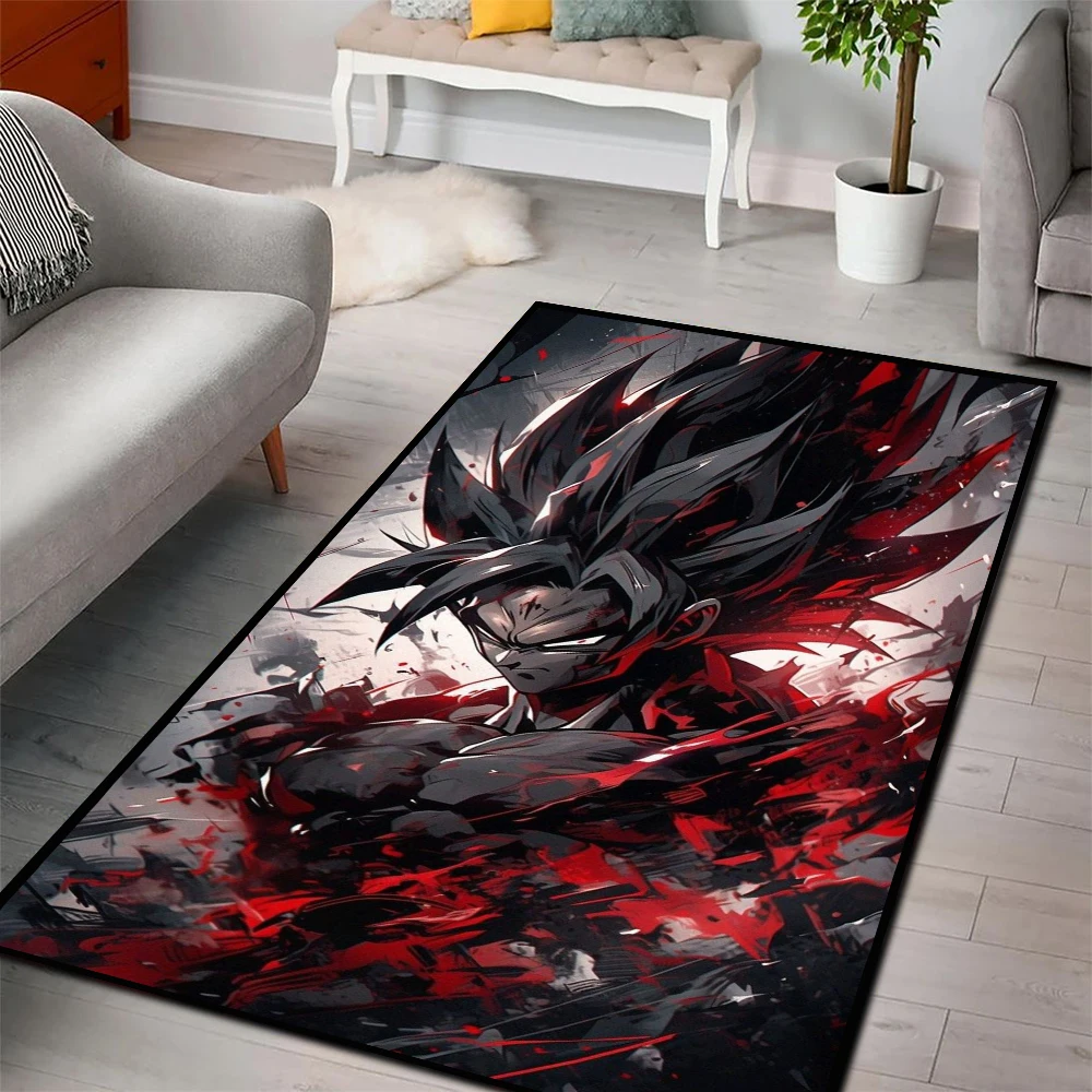 

Area Rugs Anime Dragon Ball Black Goku Vegeta Super Cool Super Blue Gogeta Customize Rug Handmade Printed Carpet for Room Decor