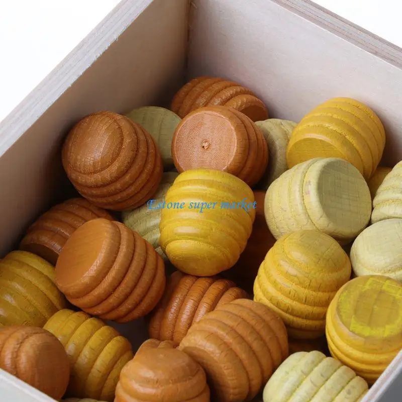 090B 324 pezzi per bambini giocattoli in legno arcobaleno blocco parti sciolte funghi coni building block