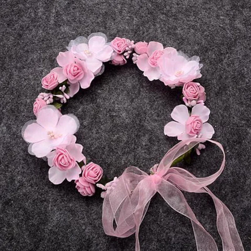 Flower Headbands For Girls Flower Hair Wreath Women Wedding Floral Crowns Princess Party Dance Hairband Flower Girls Headpiece