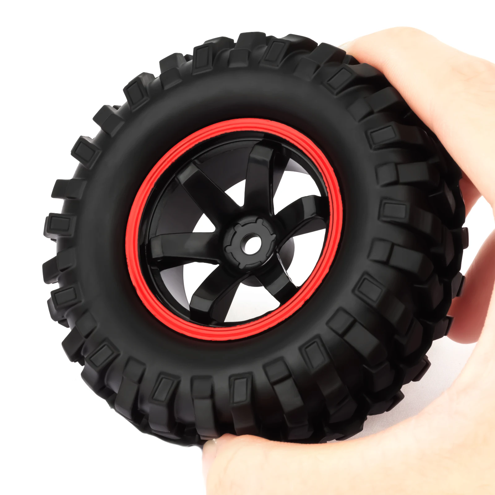 RCXAZ 96 mm 1,9 Zoll Gummifelge und Reifen Beadlock für 1/10 RC Crawler Car HSP Redcat Traxxas AXIAL SCX10 90046 RC4WD D90