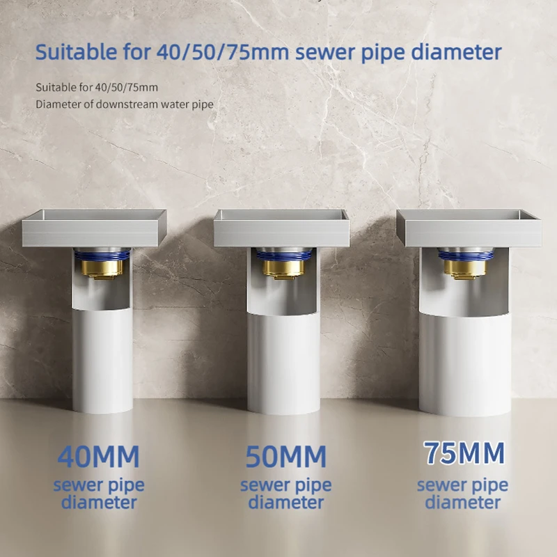 Gun Gray Offset Hole Floor Drain 304 Stainless Steel Floor Drain Corner Install Misplaced Hidden Shower Drain Inlaid With Tiles
