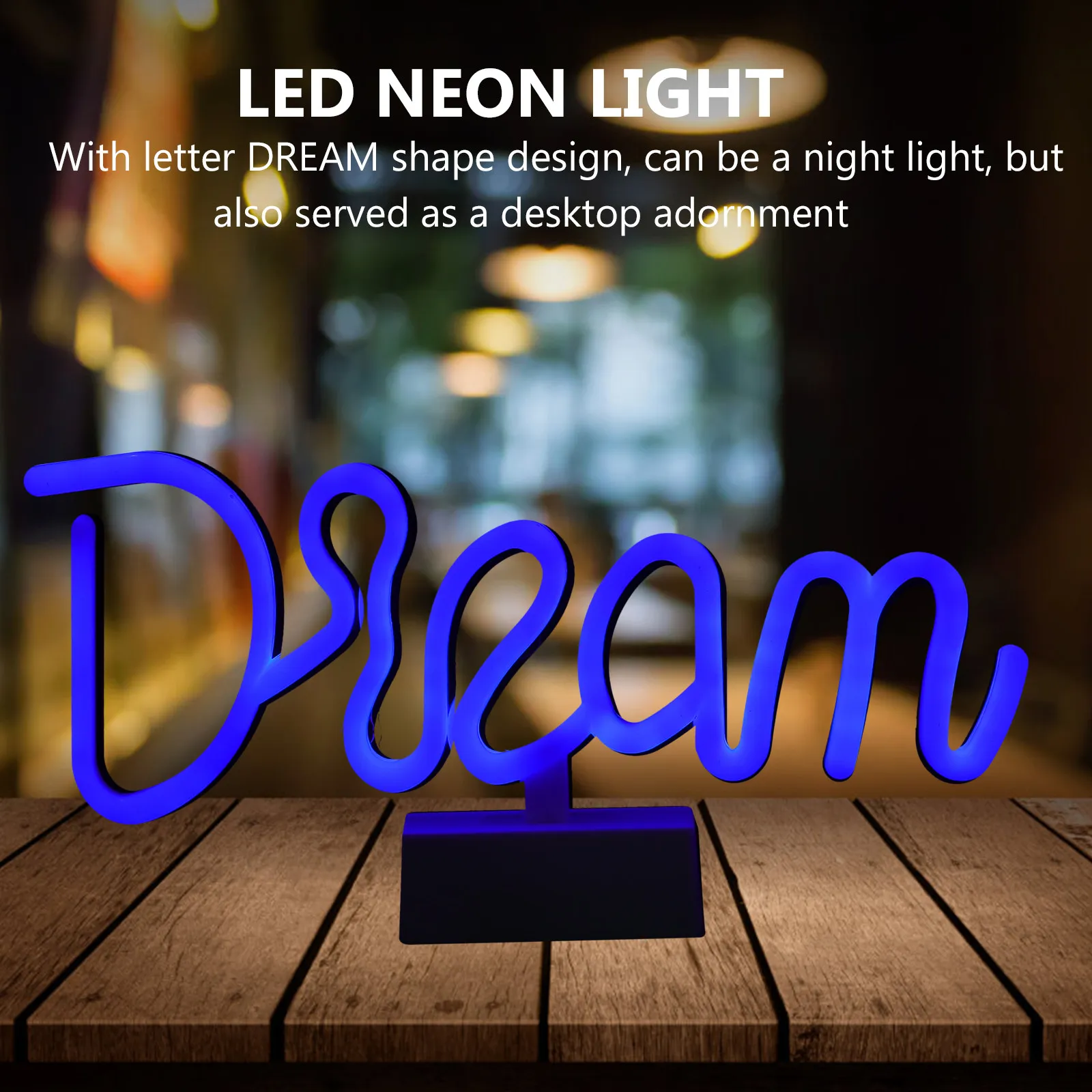 

1Pcs LED Word Lamp Dream Shape Neon Light for Bedroom Living Room Night Light Lamp Ornament Decorative Lighting