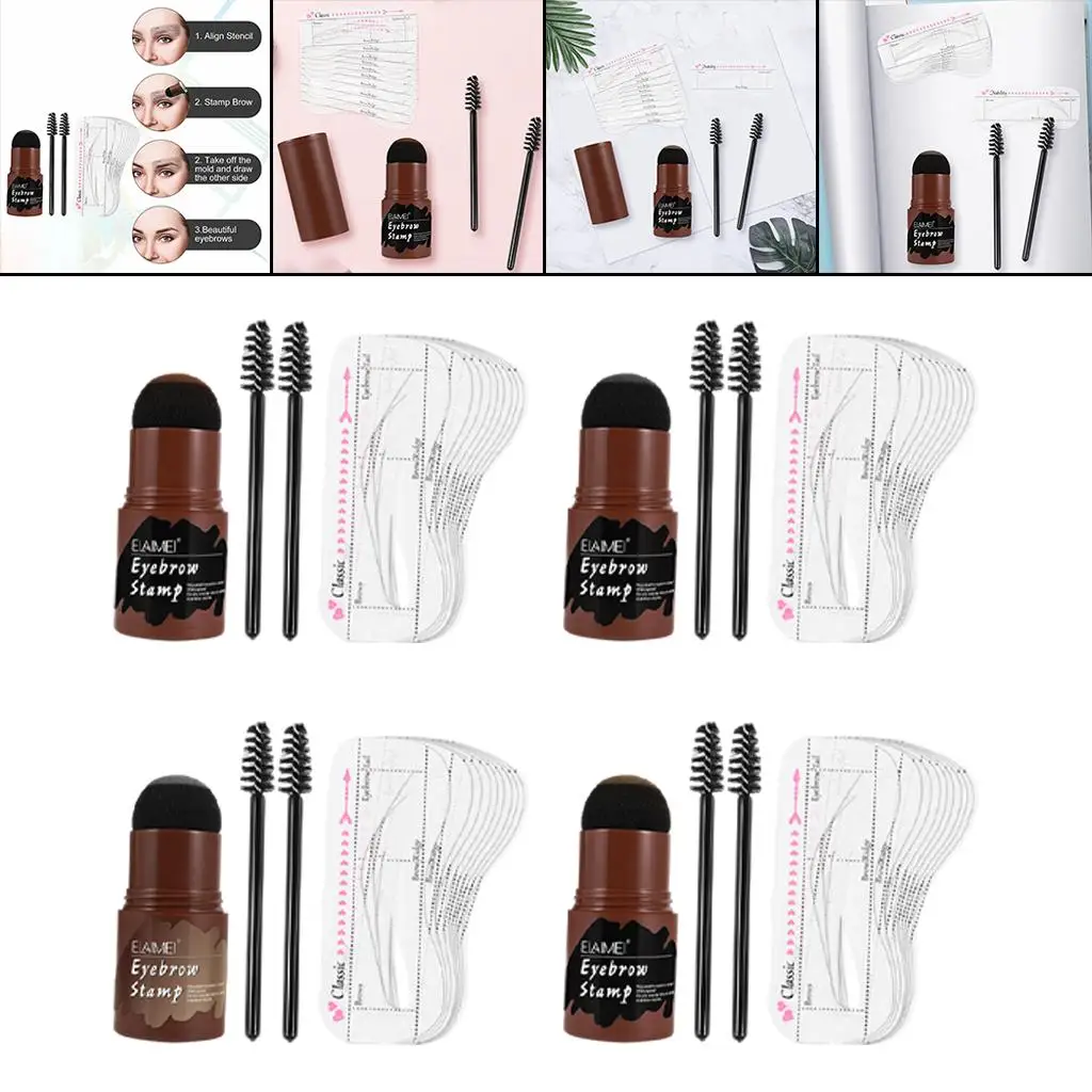 Eyebrow Stamp Shaping Kit Eyebrow Powder Stamp Reusable Eyebrow Stencils Long