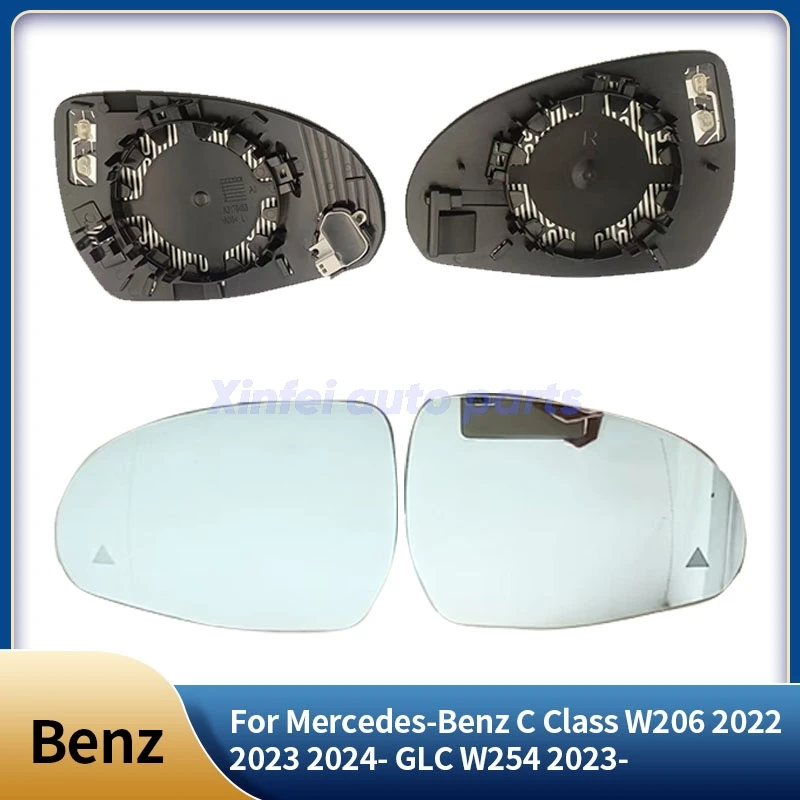 

A Auto Heated Blind Spot Warning Rear Mirror Glass For Mercedes-Benz C Class W206 2022 2023 2024- GLC W254 2023-