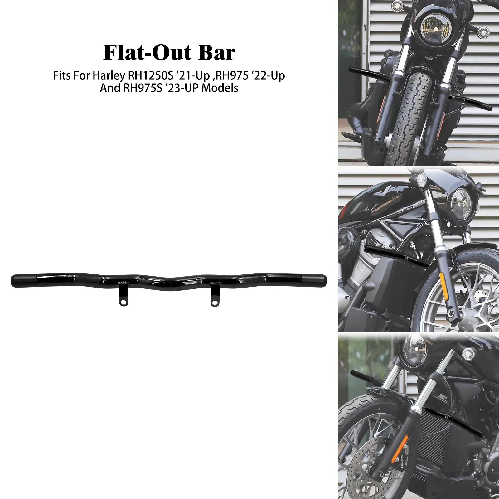 Motorcycle Front Highway Crash Bar Flat-Out Bar Engine Guard Protector For Harley Sportster 1250S  RH 975 RH975S RH1250S 2021-Up