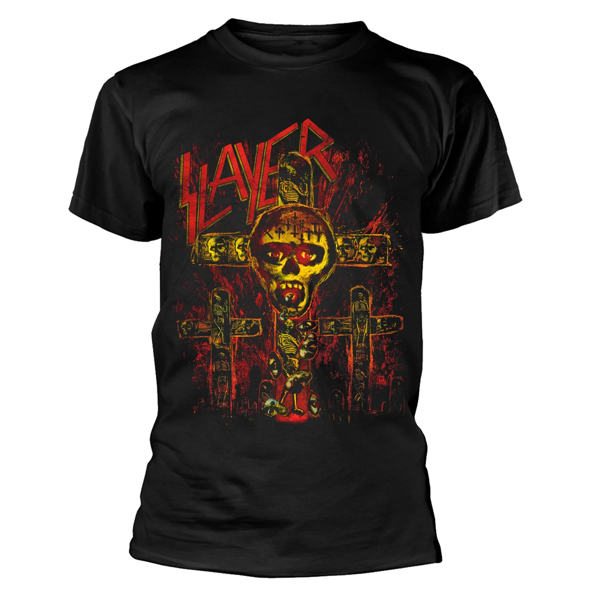 

Футболка Slayer SOS Crucifixion для мужчин и женщин, хлопковые футболки с коротким рукавом в стиле ретро, топы в стиле хип-хоп, брендовая футболка, летняя мужская одежда
