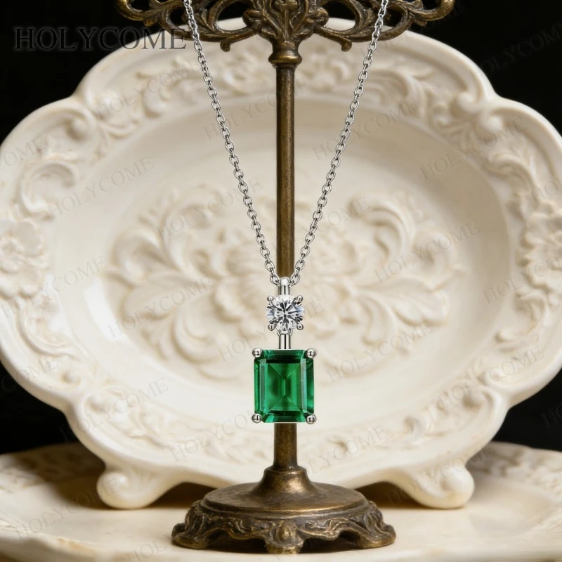 

Emerald Shape 6x8mm 1.5CT/2CT Cutsom Pendant Lab Columbia Ruby VVS1 Top Quality For Wedding Engagement Christmas Jewelry Gifts