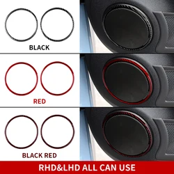 Real Soft Carbon Fiber For Mercedes Benz Smart Fortwo 451 2008 2009 2010 2011-2015 Car Door Audio Speaker Cover Trim Stickers