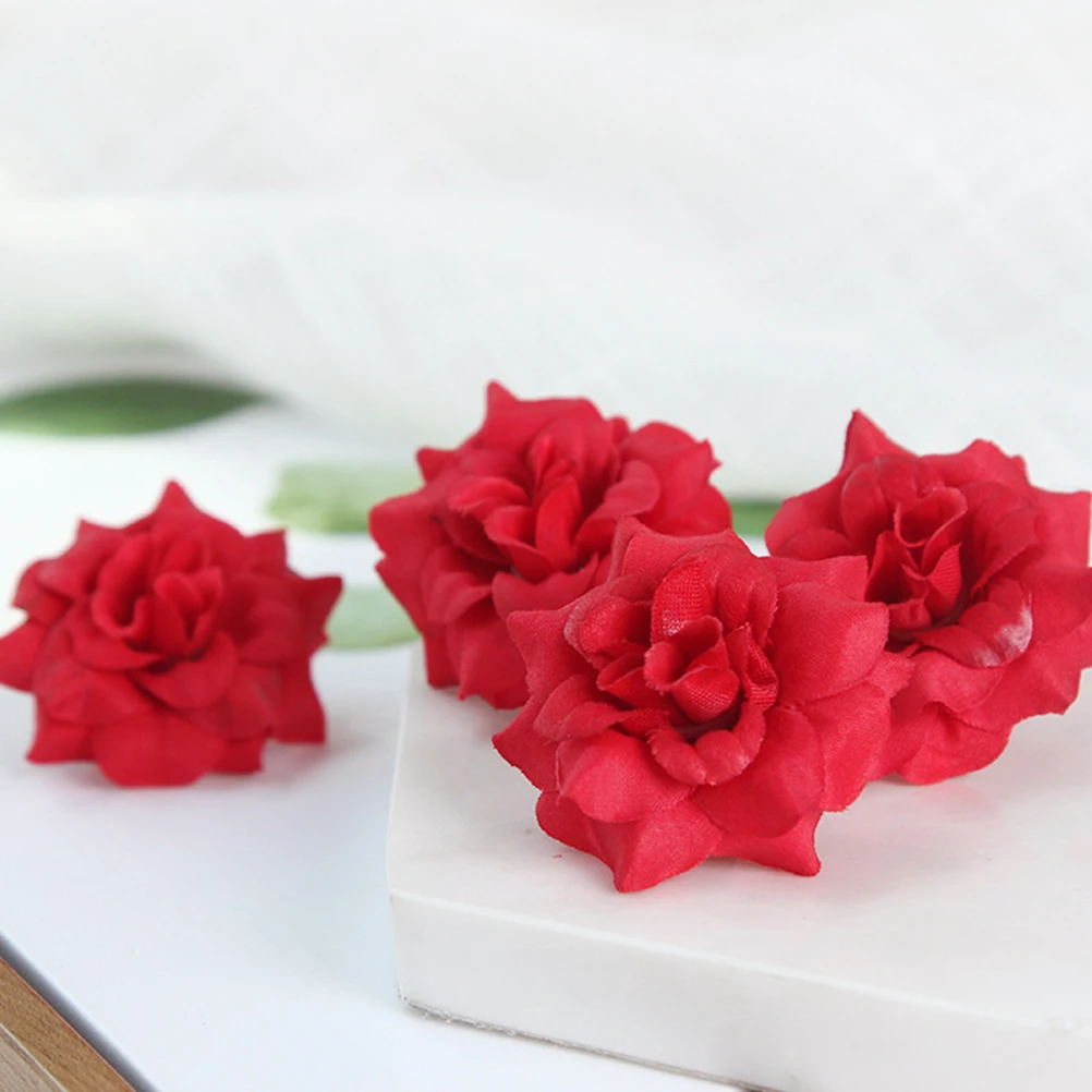 

30 Pcs Silk Roses Fake Silk Flower Adornment Rose Decor for Weddings DIY Decoration Simulation Heads Realistic