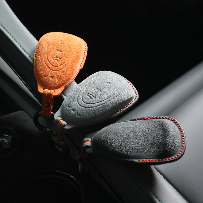 

Alcantara Car Smart Remote Key Case Cover Holder For Great Wall Wey LanShan DHT-PHEV Auto Keychain Accessories