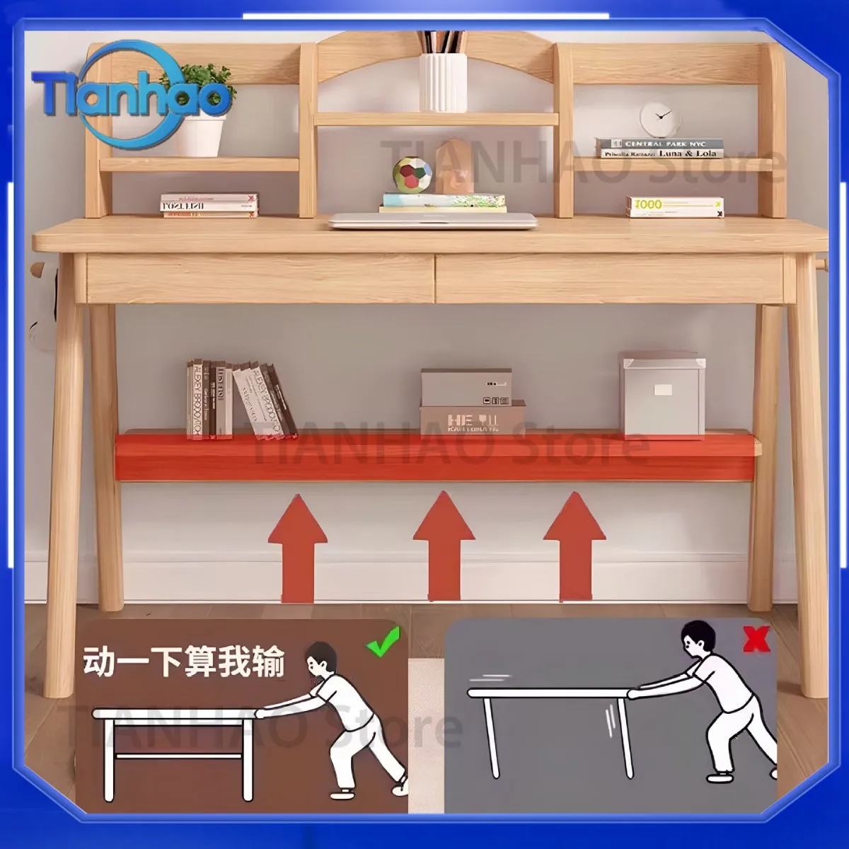 Solid Wood Desk for Children Study Table for Primary School Students for Small Apartment Bedroom Writing Desk and Chair Set