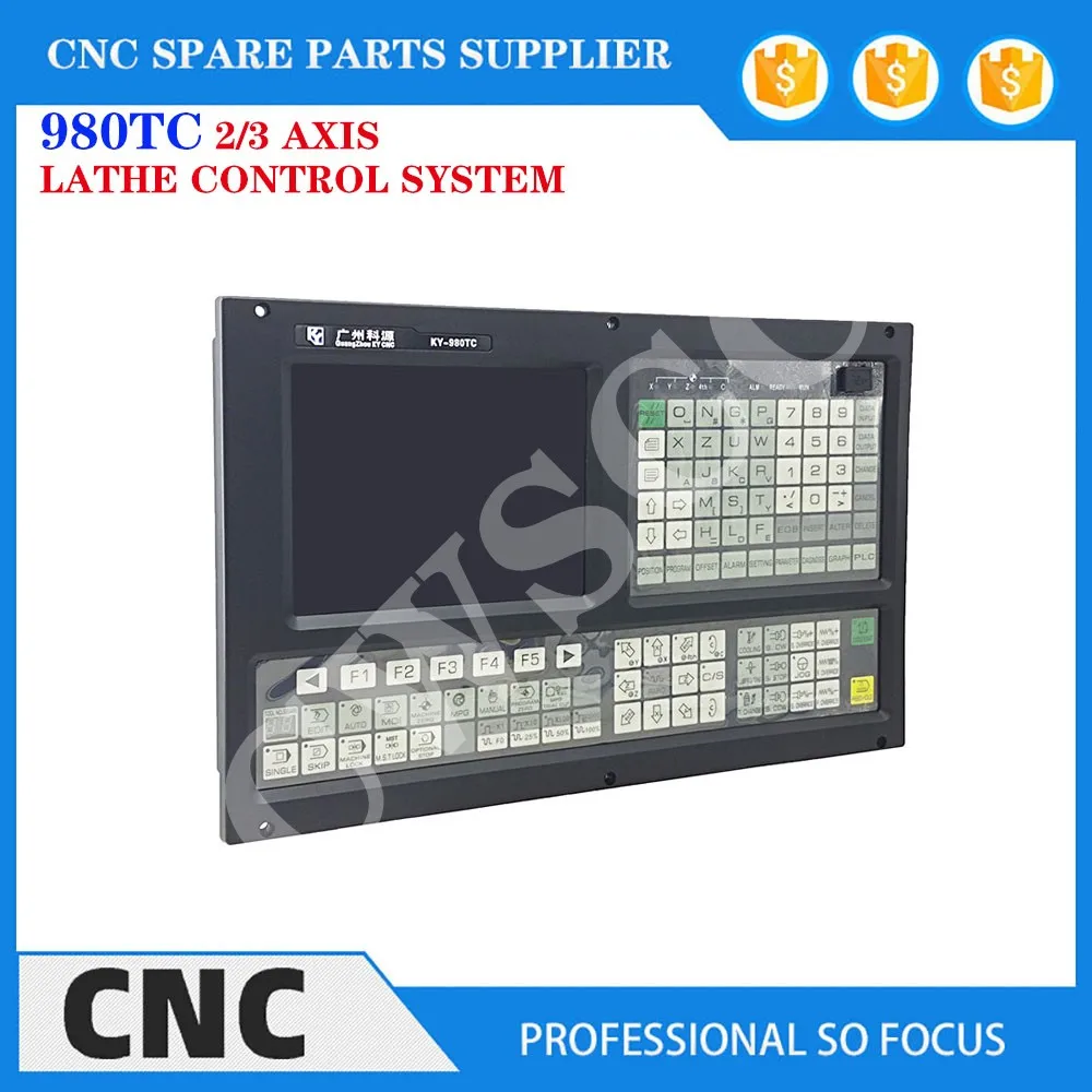 CNC lathe controller KY-980TC 2 axis 3 axis control system 8 inch display PLC function Tac panel