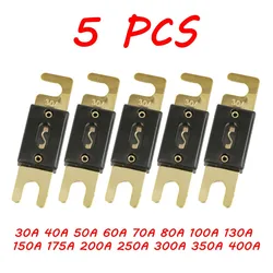 X Autohaux 5 Pcs ANL Fuses 30 40 50 60 70 80 100 130 150 175 200 250 300 350 400 for Cars Audio System Amp Gold Tone Plated Fuse