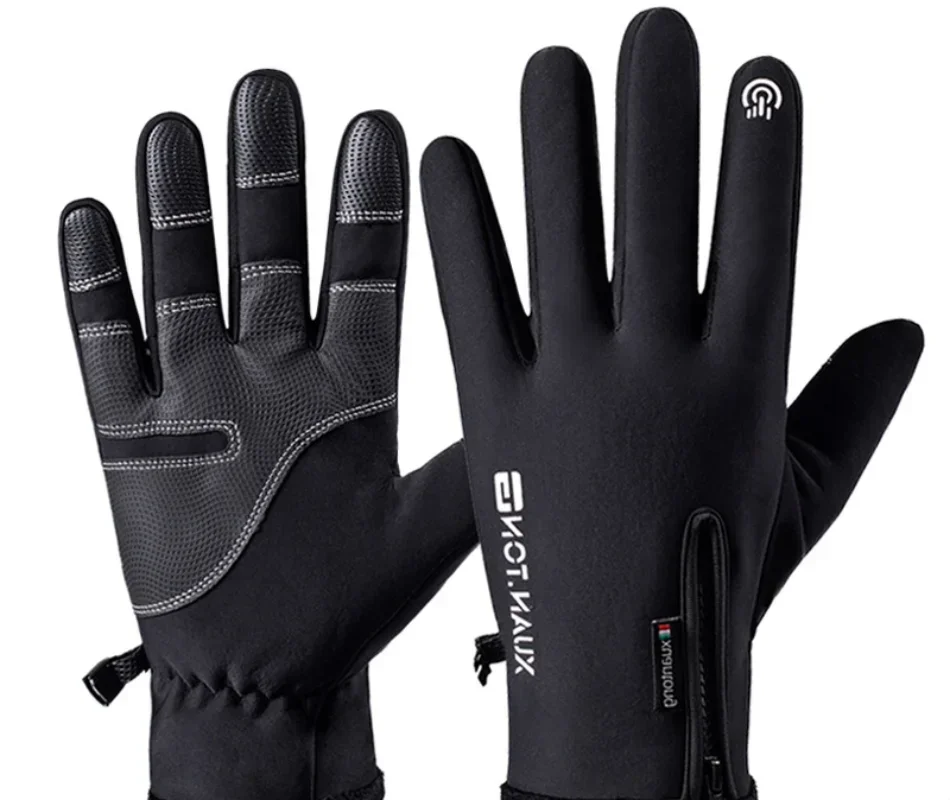 

Термофлисовые водонепроницаемые велосипедные перчатки для мужчин и женщин, холодный ветер, сенсорный экран, катание на лыжах на открытом воздухе, теплые зимние перчатки