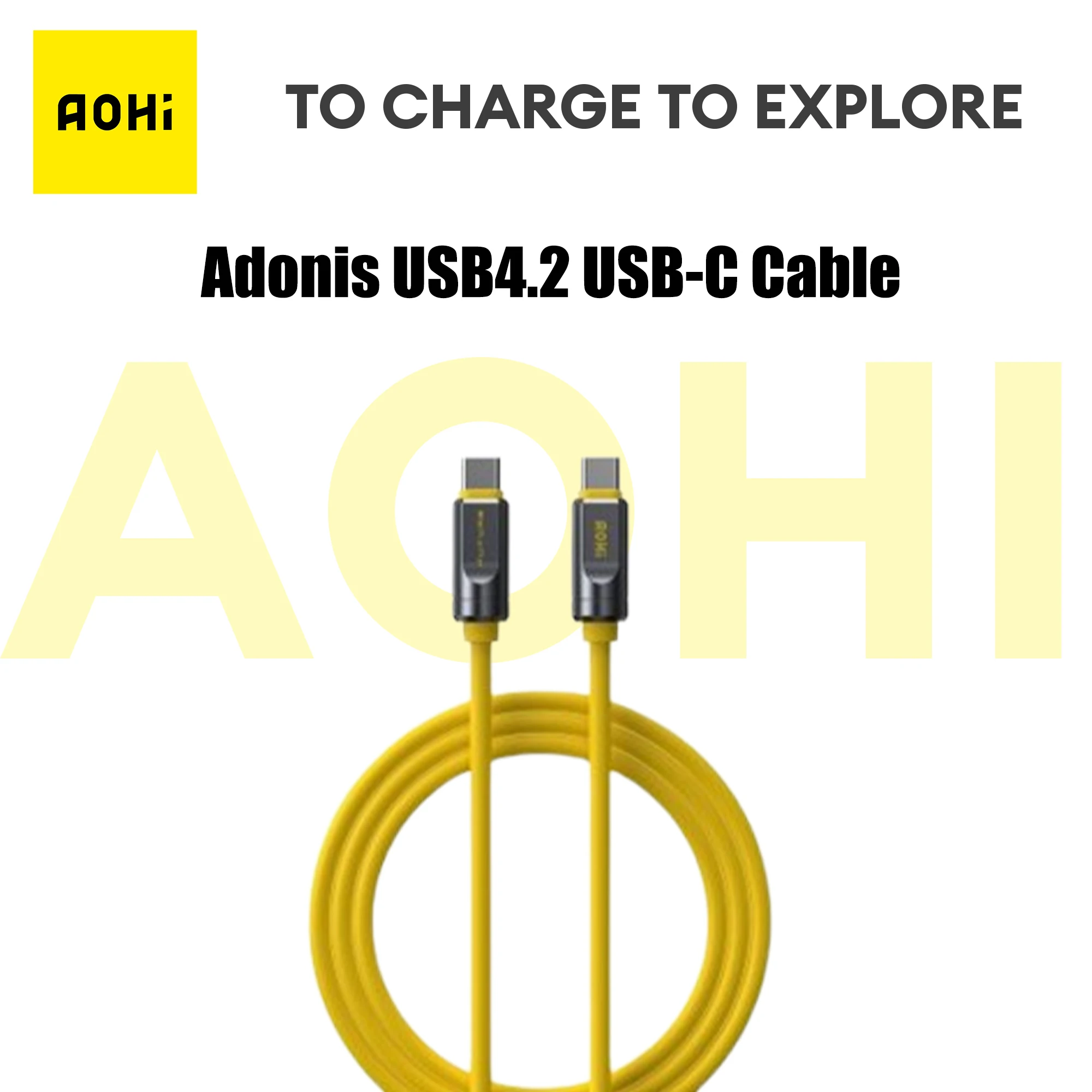 كابل AOHI The FUTURE Adonis USB4 2.0 240 وات USB-C إلى USB-C بطول 3.3 قدم (120 جيجابت في الثانية/ 8K/ PD3.1/ Thunderbolt 5 متوافق)