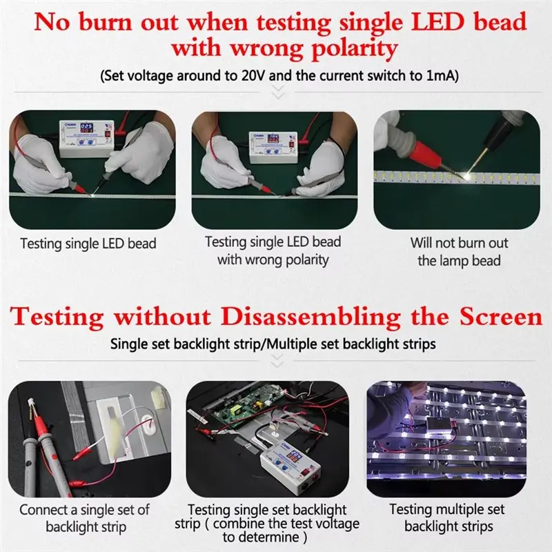[NEWA76K!】 KT4H LED TV Backlight Tester Smart-Fit Manual Voltage Adjustment Constant Current Driver Board Repair LED Bead EU