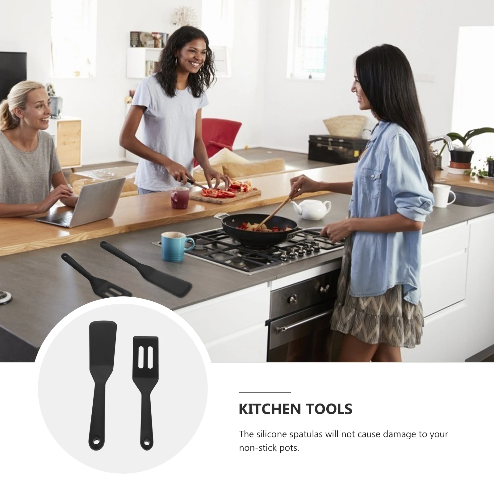 2pcs Silicone Mini Shovels Kitchen Tools Set Heat Resistant Non-Stick Cooking Utensils For Home Restaurant Hotel Baking Cookie