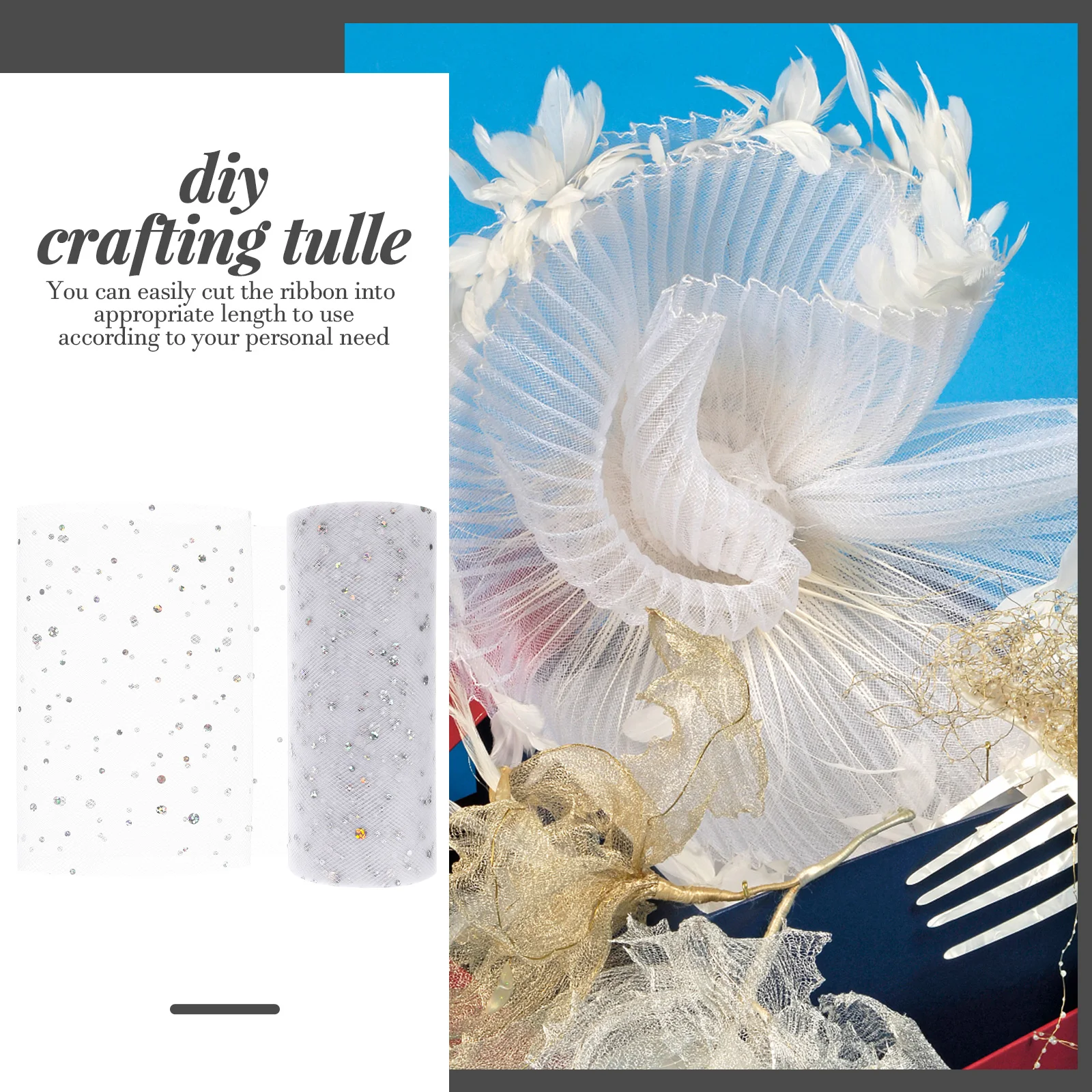 

Rainbow Glitter Tulle Mesh Rolls Laser Cut Ribbon for Wedding Party Decorations DIY Crafting Fabrics Tulle Ribbon Decors