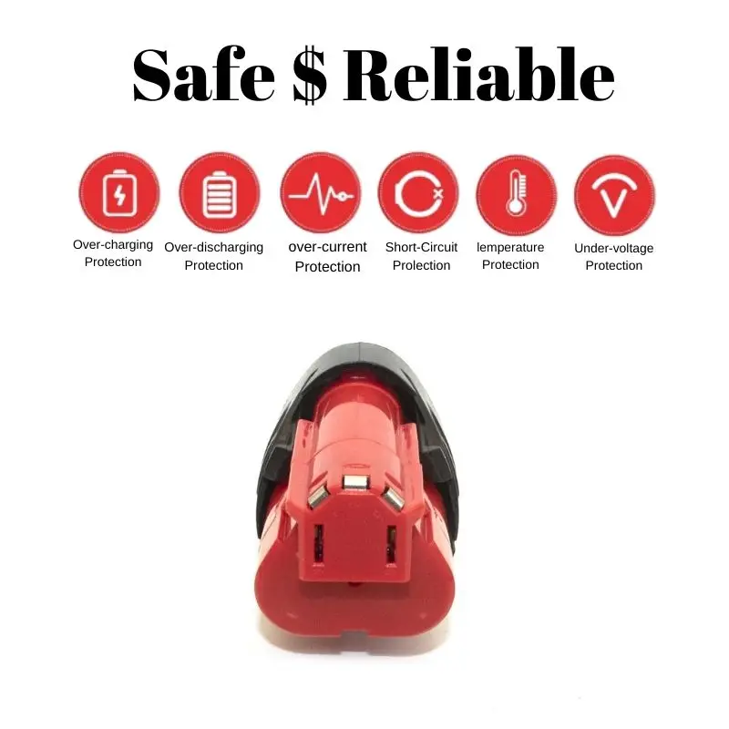 2026 New 12V M12 Battery for Milwaukee 12800mAh M12 XC 48-11-2410 48-11-2420 48-11-2411 Tools Battery
