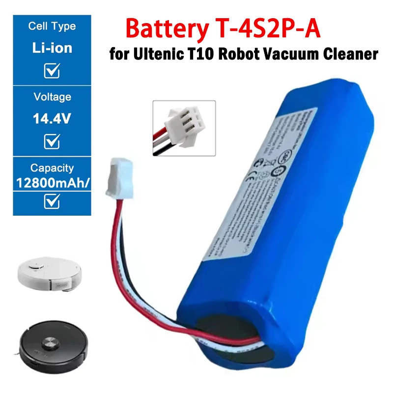 

Новый 14,4 В 12800 мАч 18650 литий-ионный аккумулятор T-4S2P-A для Ultenic T10 робот-пылесос аксессуары запасные части