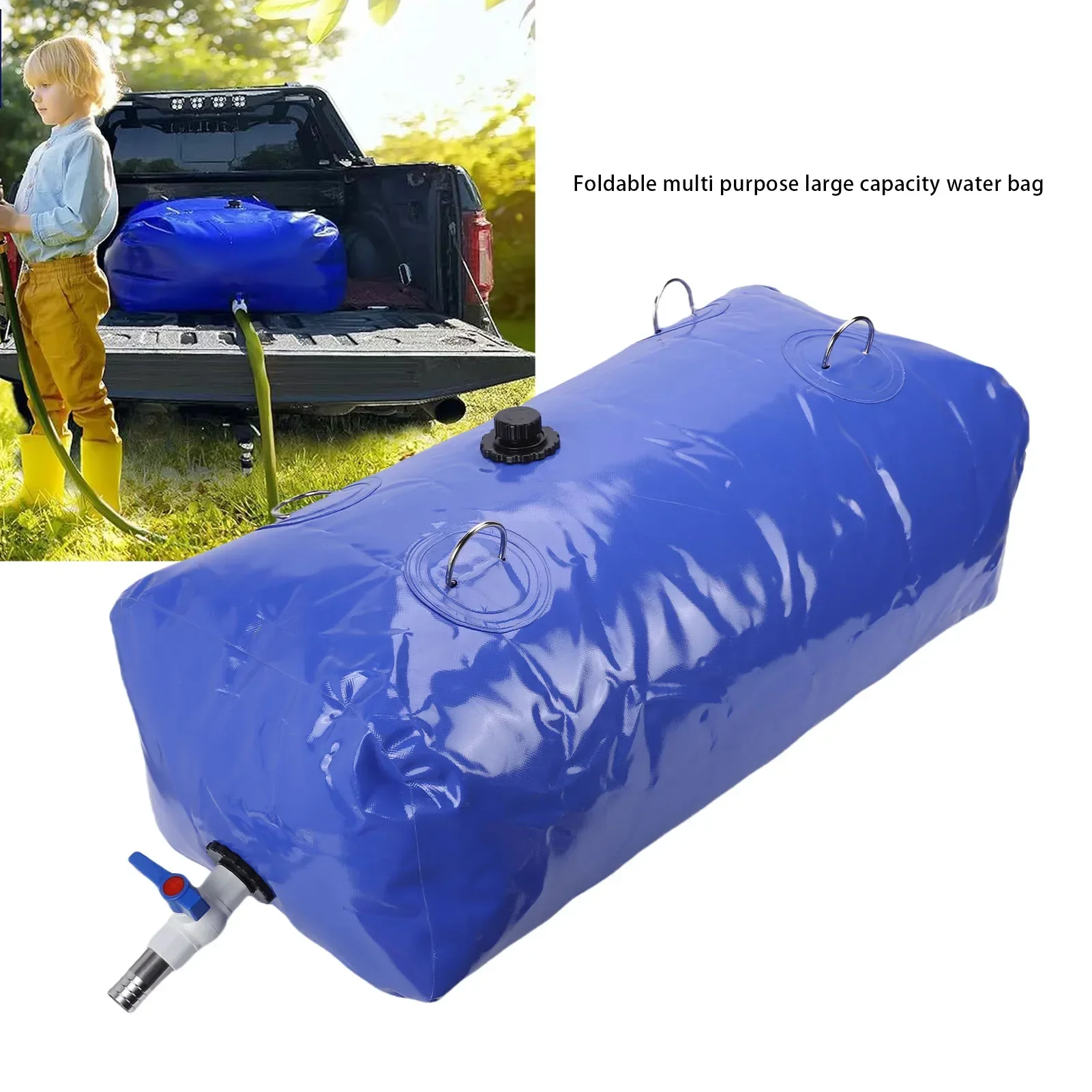 

Water Storage Bladder 110L Large Capacity Portable Foldable PVC Soft Water Tank For Outdoor Garden Camping