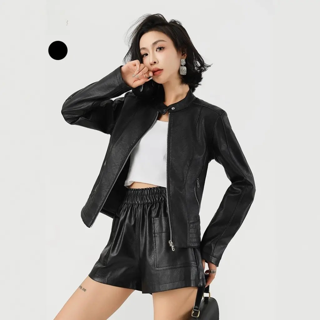 レディースバイクスタイルレザージャケットファッションカスタマイズ可能秋冬アウターウェア欧米デザイン