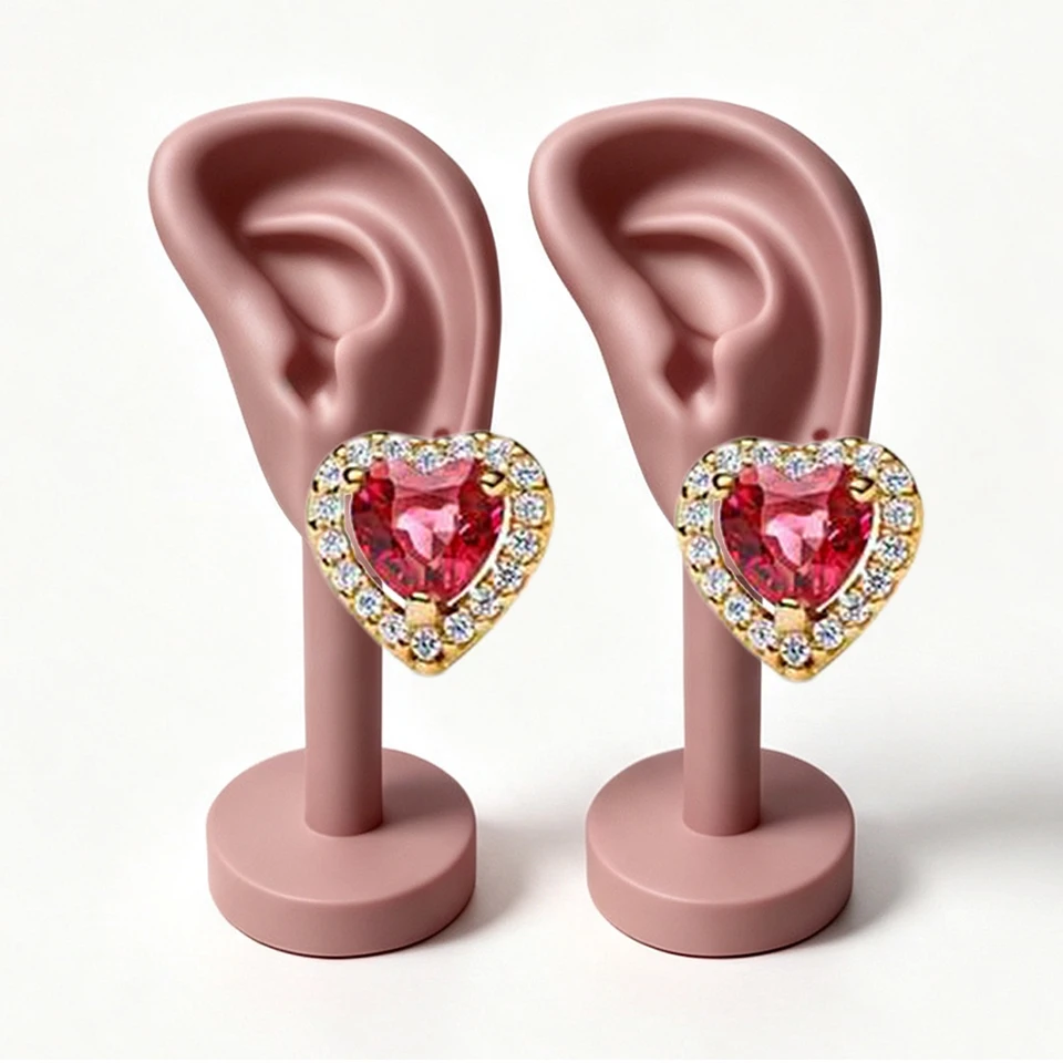2026 New 925 Silver Classic Sparkling Love Heart ME Princess Crown Earrings Display Tool DIY Exquisite Charm Jewelry