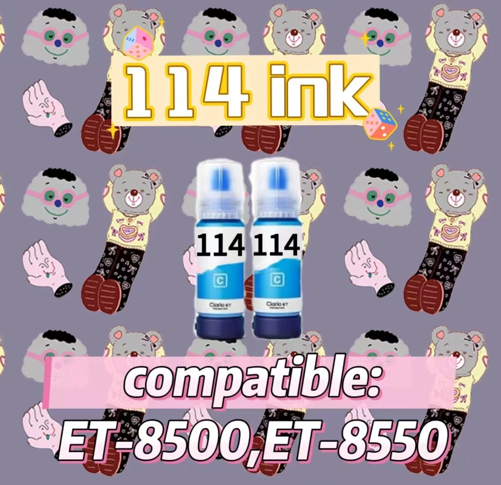

114, 2 голубые картриджи для принтера, замена для EPS 114, голубые картриджи для Epson EcoTank ET-8500 Epson EcoTank ET-8550
