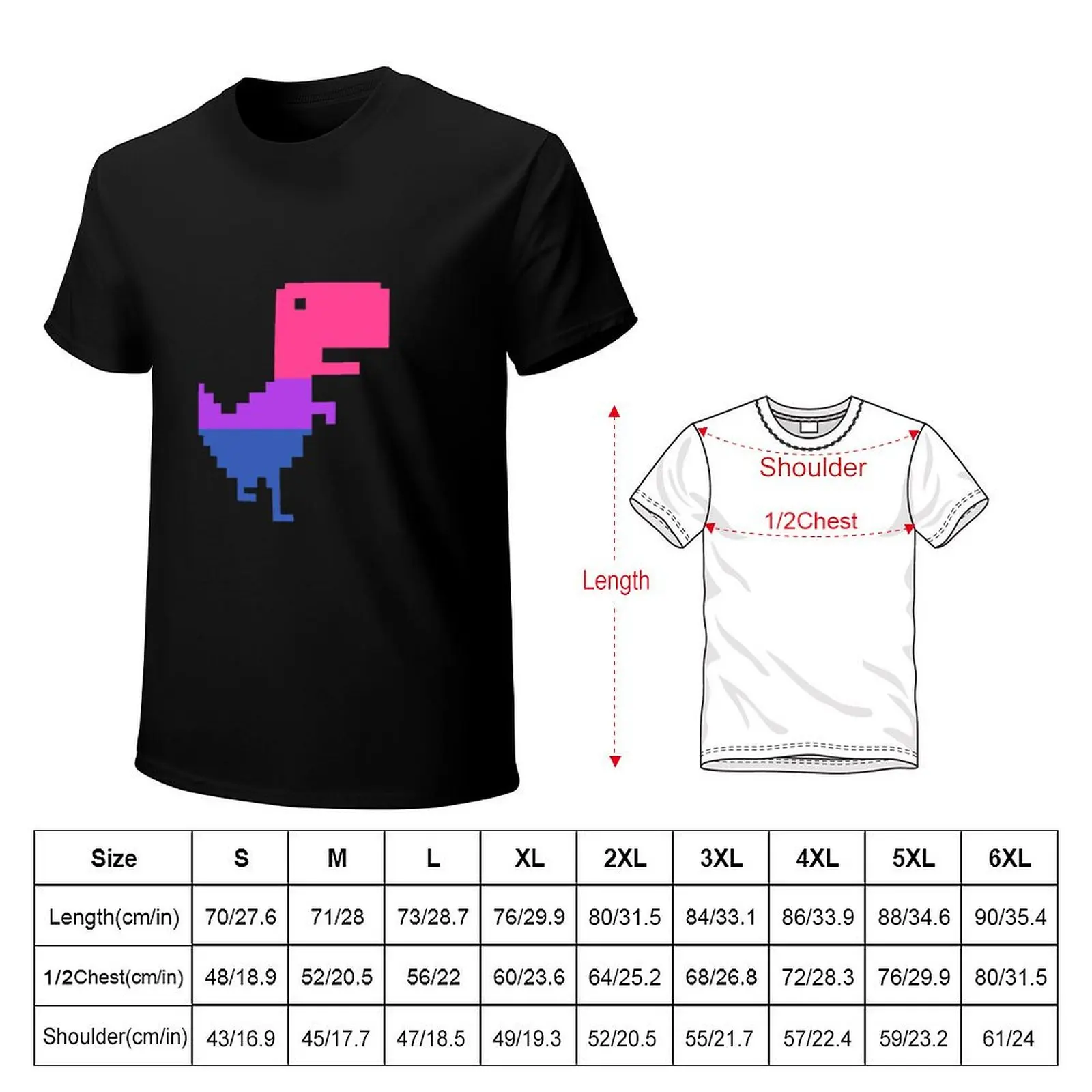 Google Chrome Dino T Rex LGBT Bisexual Pride Flag Dinosaur T-Shirt graphics cheap stuff Blouse mens graphic tshirts