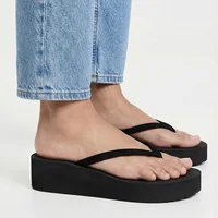 Chaussons d'été compensés pour femmes, sandales, claquettes de plage et de maison, tongs, chaussons en mousse à mémoire de forme, Zapatos De Mujer 5