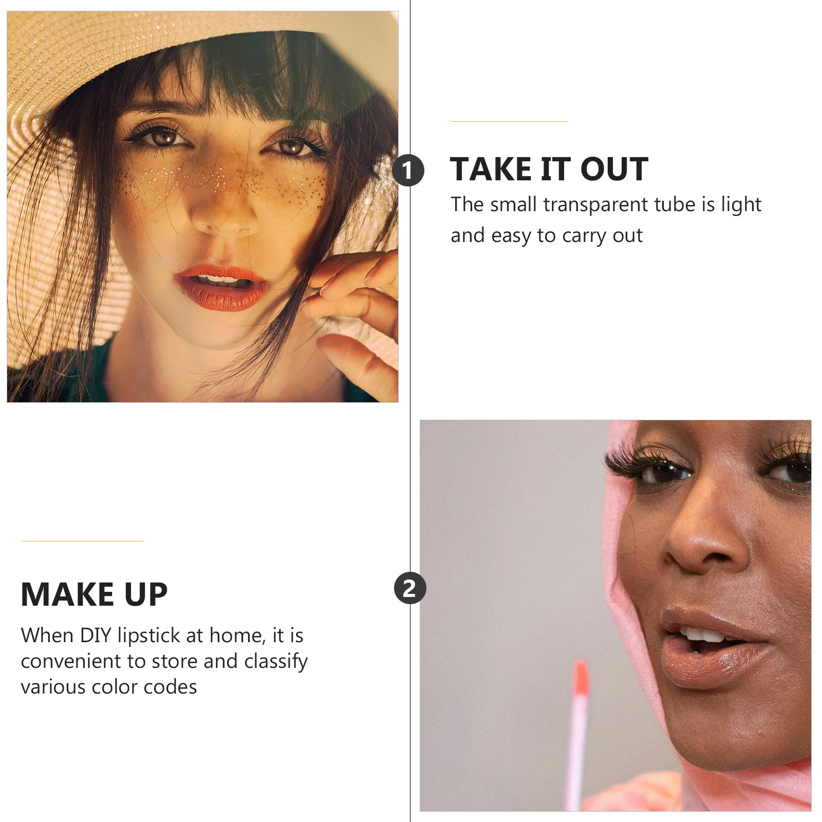 10 tubi trasparenti per lucidalabbra da 10 ml, contenitori circolari in plastica riutilizzabili, leggeri e adatti ai viaggi, per olio per labbra