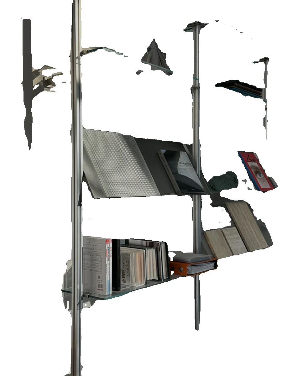 Aluminum profile glass shelf Open partition rack Tongtian bookshelf Display rack Material rack