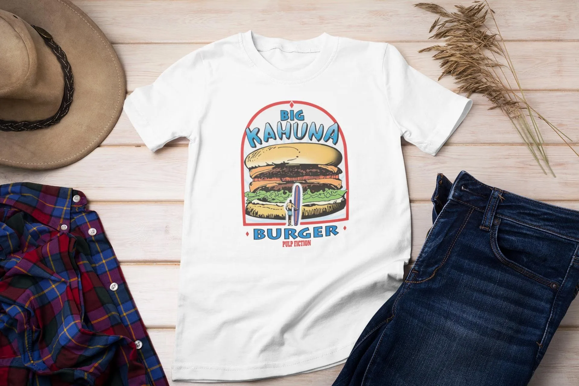 

ChestBig Kahuna Burger Pulp Fiction с графическим принтом, летние элитные брендовые хлопковые мужские и женские футболки с короткими рукавами