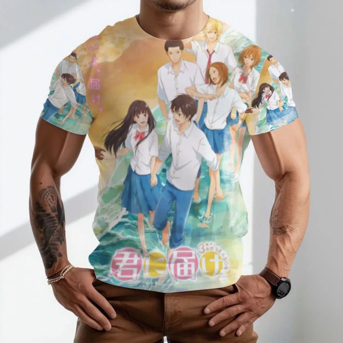 كيمي ني تودوكي الموسم 3 وصول جديد أزياء الرجال قصيرة Sve في جميع أنحاء تي شيرت مطبوع فريد من نوعه في جميع أنحاء تصميم الطباعة للأنيقة #3