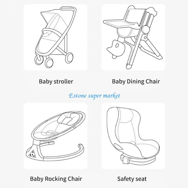 090B Tragbare, auslaufsichere Windelunterlage für Baby-Autositz, Kinderwagen, Hochstühle, wiederverwendbar