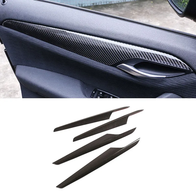 For BMW X1 E84 2011 2012 2013 2014 2015 ABS Carbon Fiber Texture Car Interior Door Window Panel Cover Strip Trim Decoration