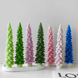 Fir Tree silicone Candle Mold Handmade fragrance Fir Tree Mold gypsum Resin Mold Long Candle Tree Candle Making Supplies